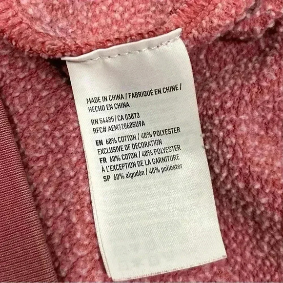 American Eagle Vintage Wash Red Hoodie Sweatshirt Pullover Hooded Size M - Picture 5 of 8